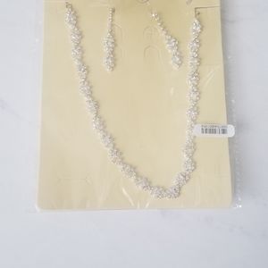 Cubic Zirconia Necklace and Earring Set